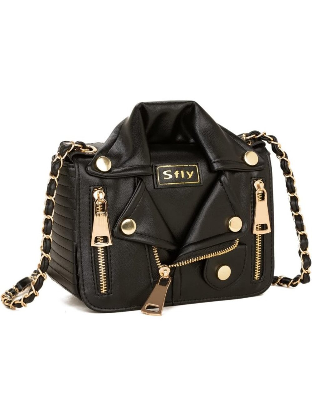 Chic Women's Leather Satchel Bag with Chain Strap | Stylish Crossbody & Evening - Picture 4 of 7